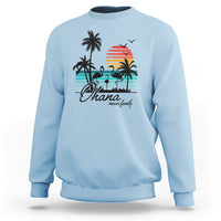 Hawaiian Sweatshirt Ohana Means Family Flamingo Sunset Beach Hawaii Summer Vacation - Wonder Print Shop