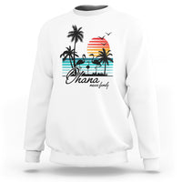 Hawaiian Sweatshirt Ohana Means Family Flamingo Sunset Beach Hawaii Summer Vacation - Wonder Print Shop