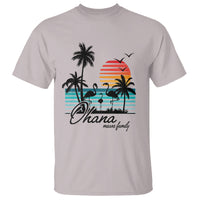 Hawaiian T Shirt Ohana Means Family Flamingo Sunset Beach Hawaii Summer Vacation - Wonder Print Shop