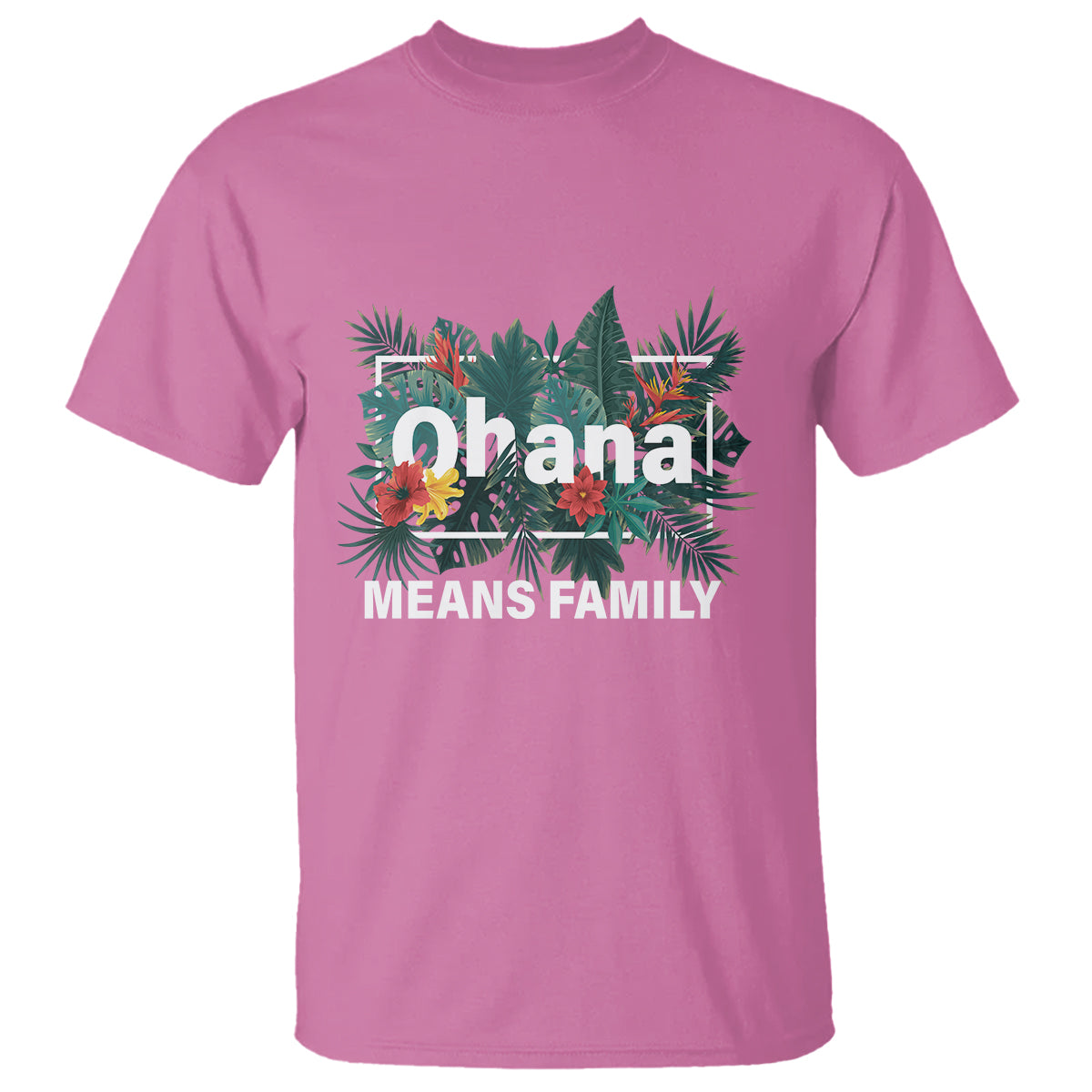 Hawaiian T Shirt Ohana Means Family Hawaii Summer Vacation - Wonder Print Shop