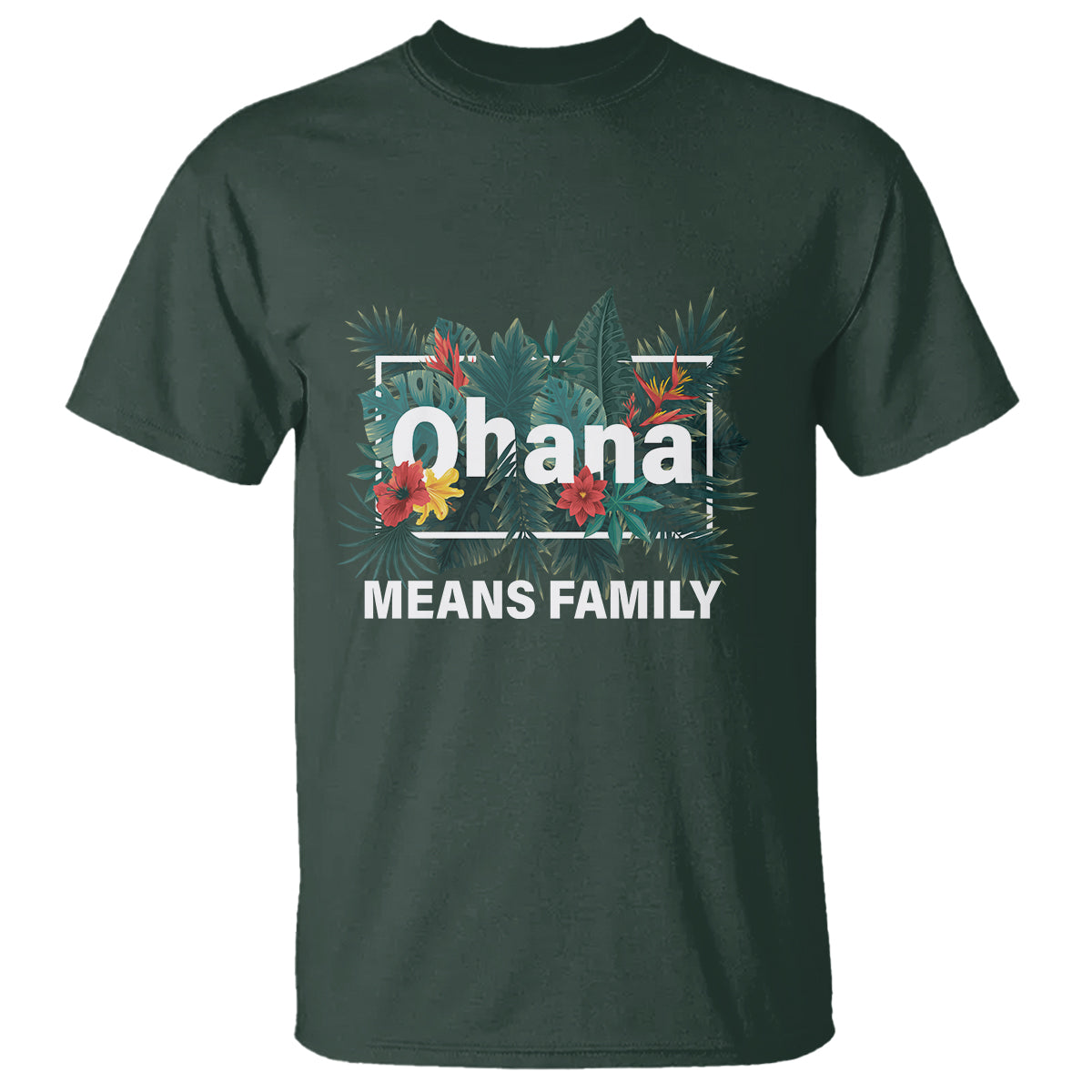 Hawaiian T Shirt Ohana Means Family Hawaii Summer Vacation - Wonder Print Shop