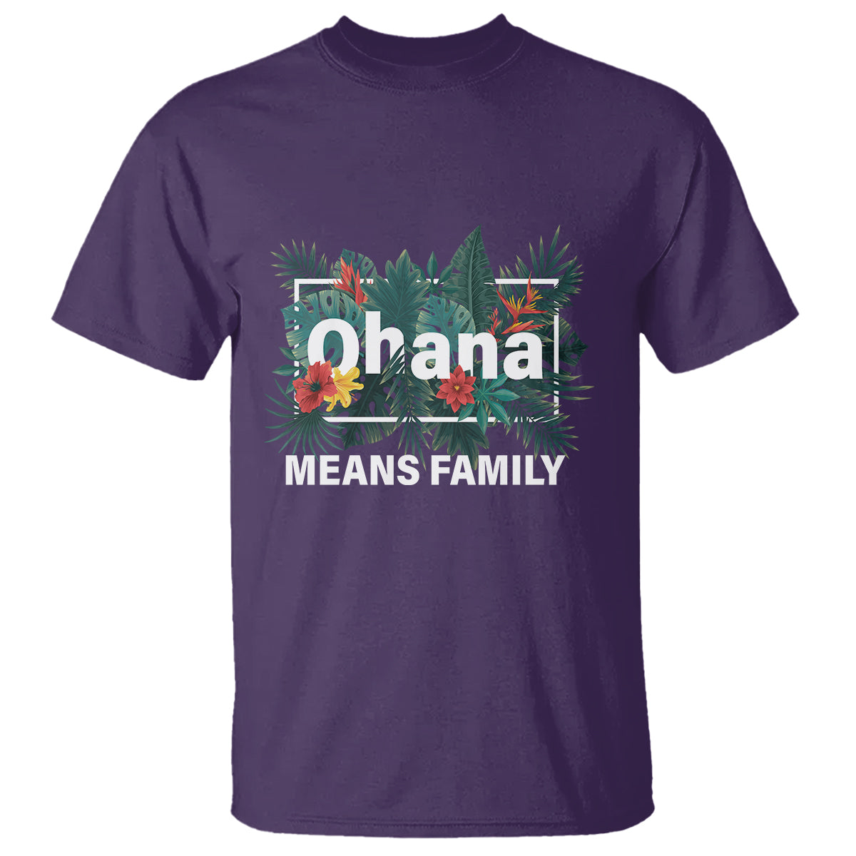 Hawaiian T Shirt Ohana Means Family Hawaii Summer Vacation - Wonder Print Shop