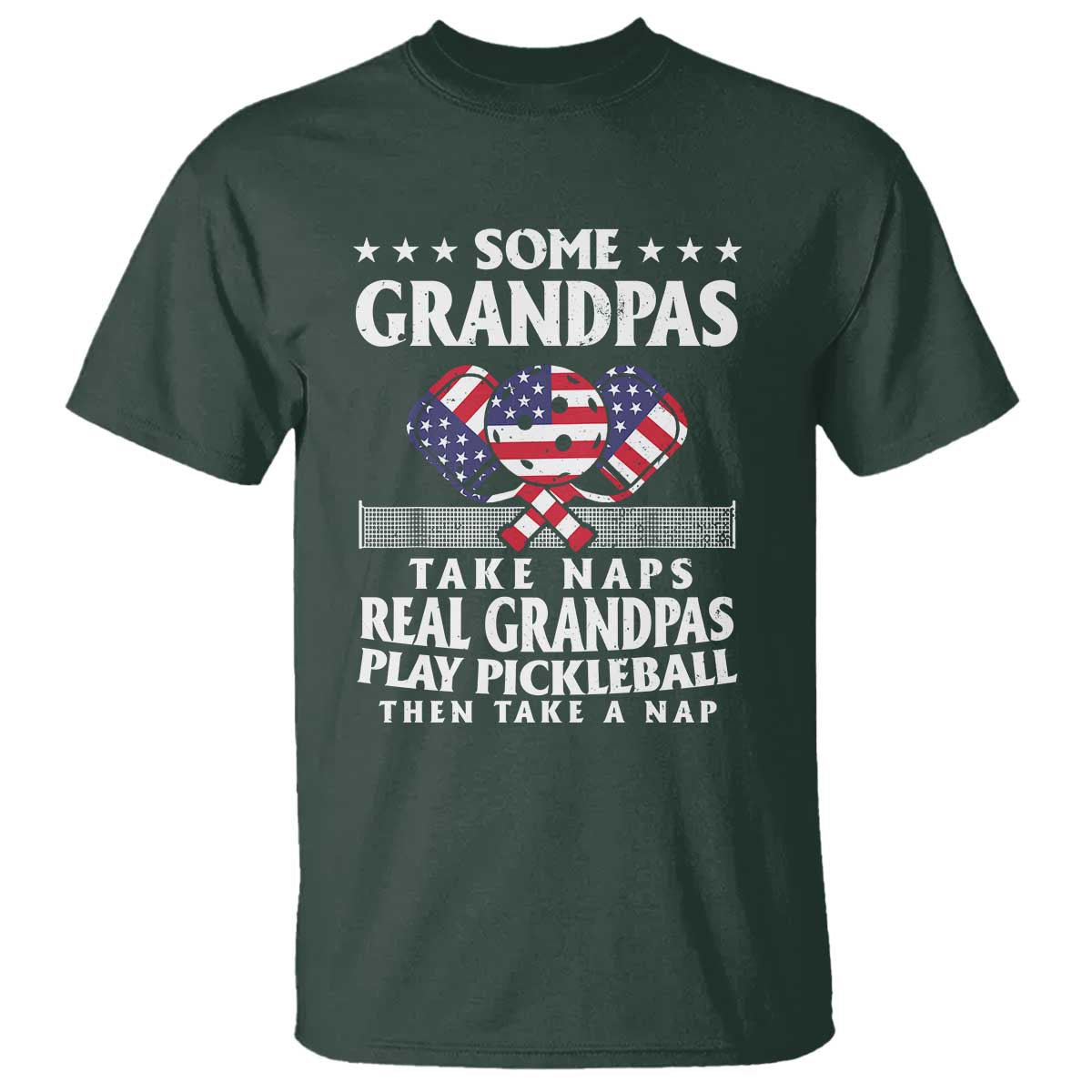 Funny Some Grandpas Take Naps Real Grandpas Play Pickleball T Shirt - Wonder Print Shop