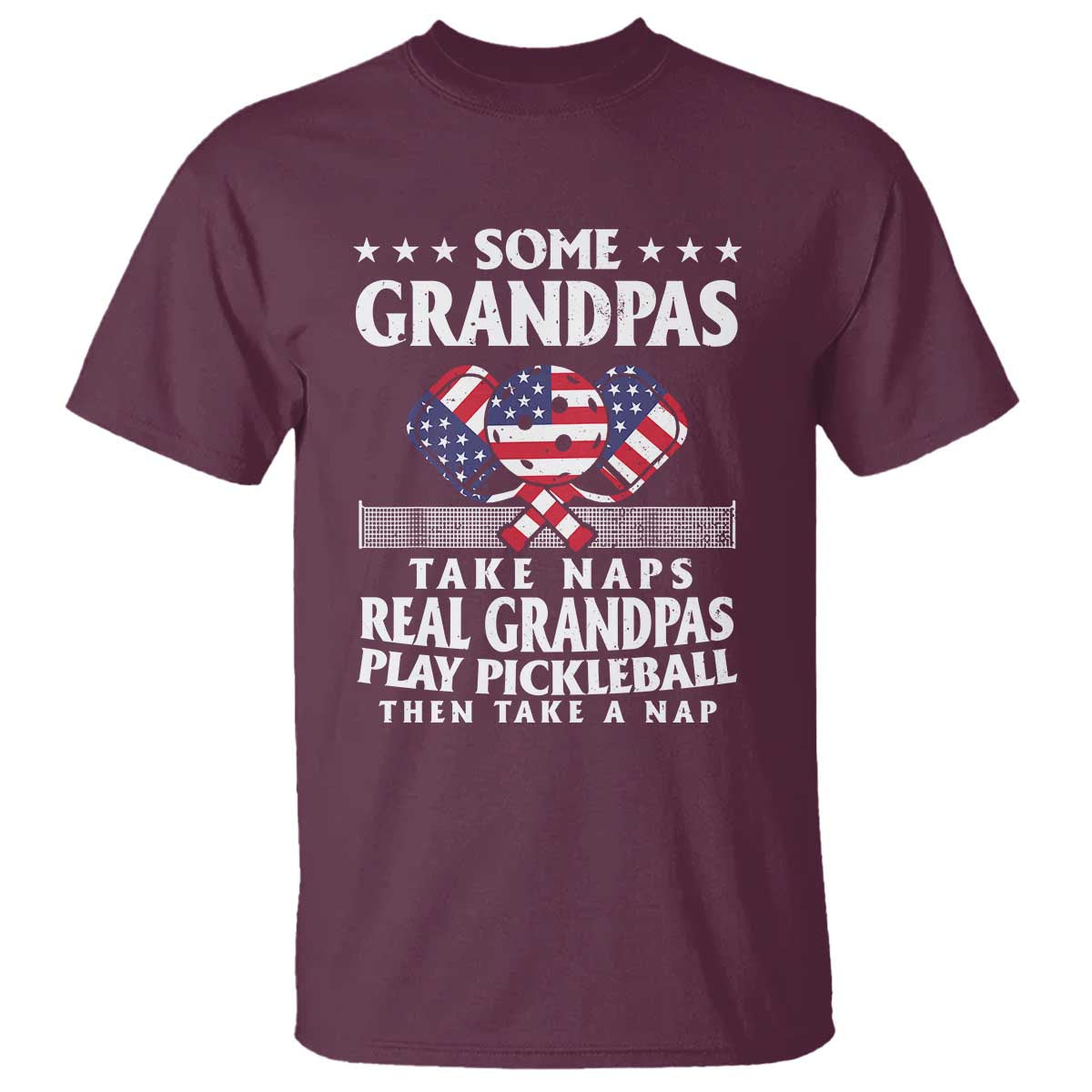 Funny Some Grandpas Take Naps Real Grandpas Play Pickleball T Shirt - Wonder Print Shop