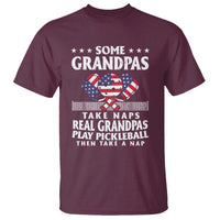 Funny Some Grandpas Take Naps Real Grandpas Play Pickleball T Shirt - Wonder Print Shop