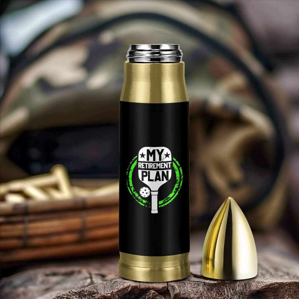 Funny Retirement Plan Retired Pickleball Player Bullet Tumbler