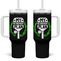 Funny Retirement Plan Retired Pickleball Player Tumbler With Handle