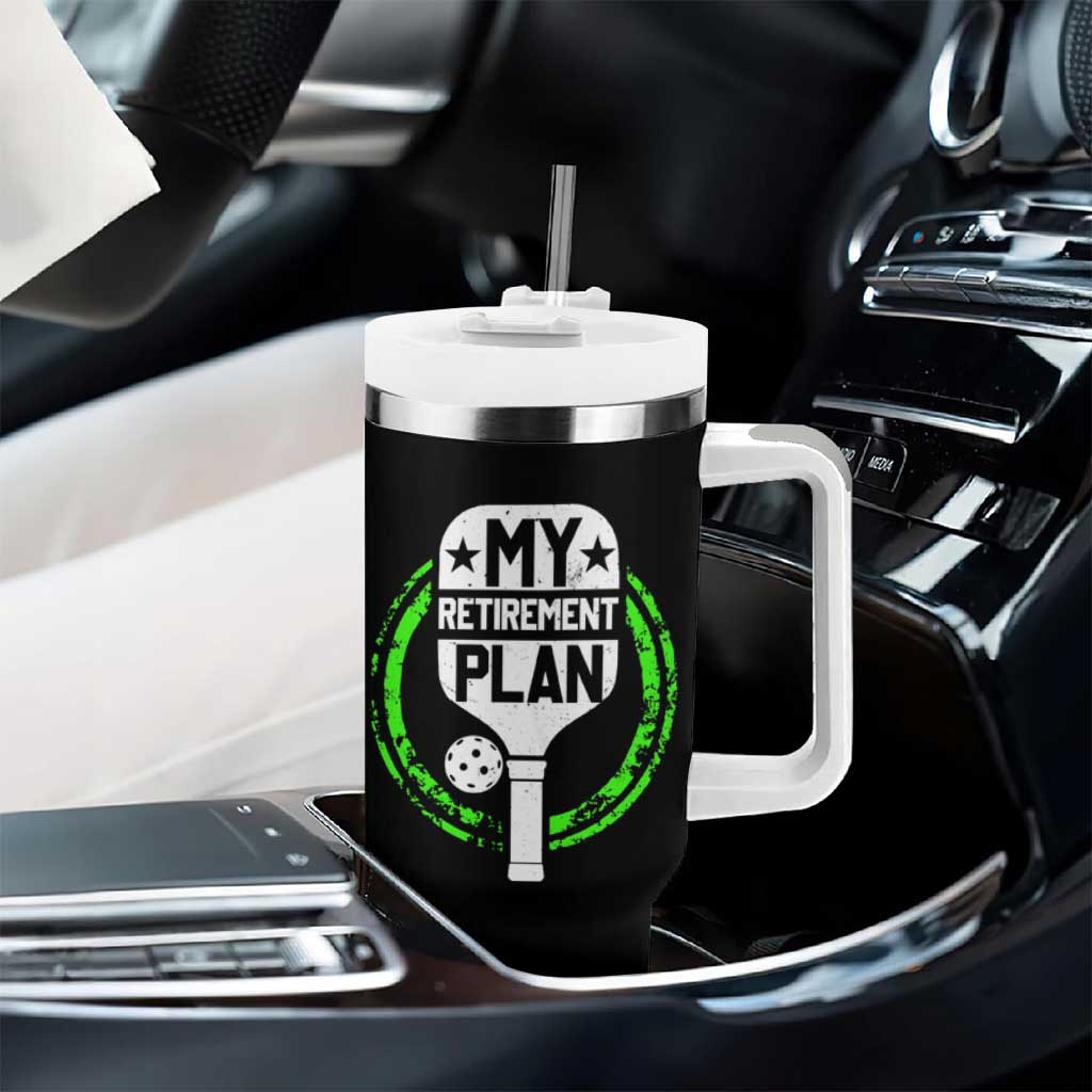Funny Retirement Plan Retired Pickleball Player Tumbler With Handle