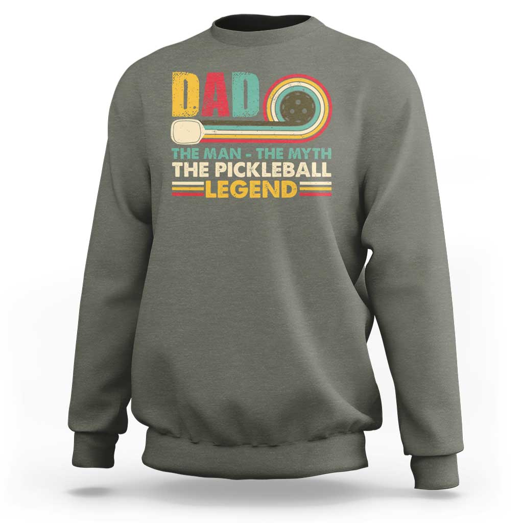 Pickleball Dad Sweatshirt The Man The Myth The Legend Retro - Wonder Print Shop