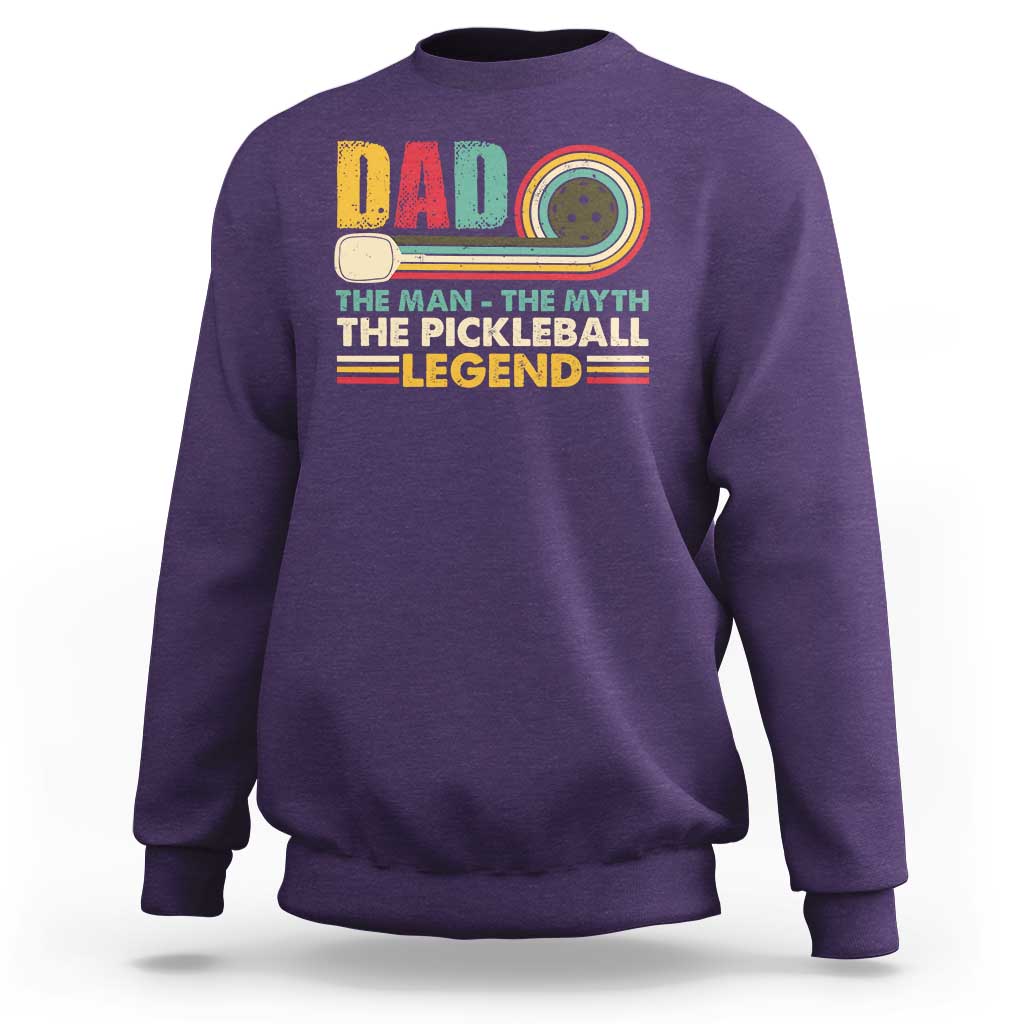Pickleball Dad Sweatshirt The Man The Myth The Legend Retro - Wonder Print Shop