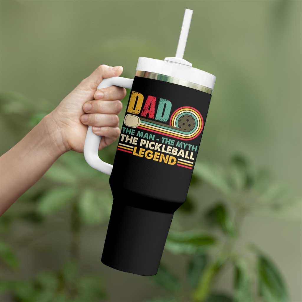 Pickleball Dad Tumbler With Handle The Man The Myth The Legend Retro