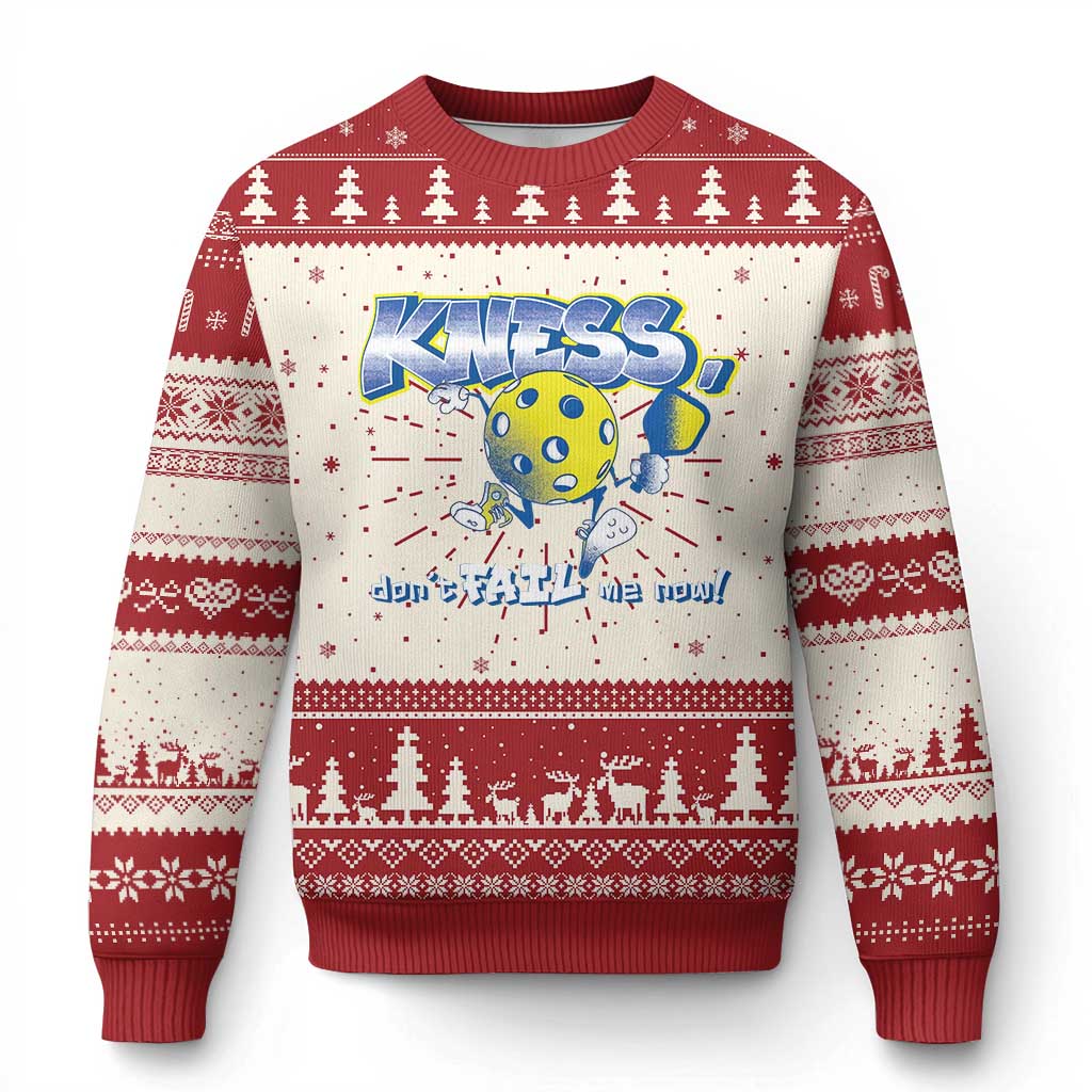 Funny Pickleball Ugly Christmas Sweater Knees Don't Fail Me Now - Wonder Print Shop