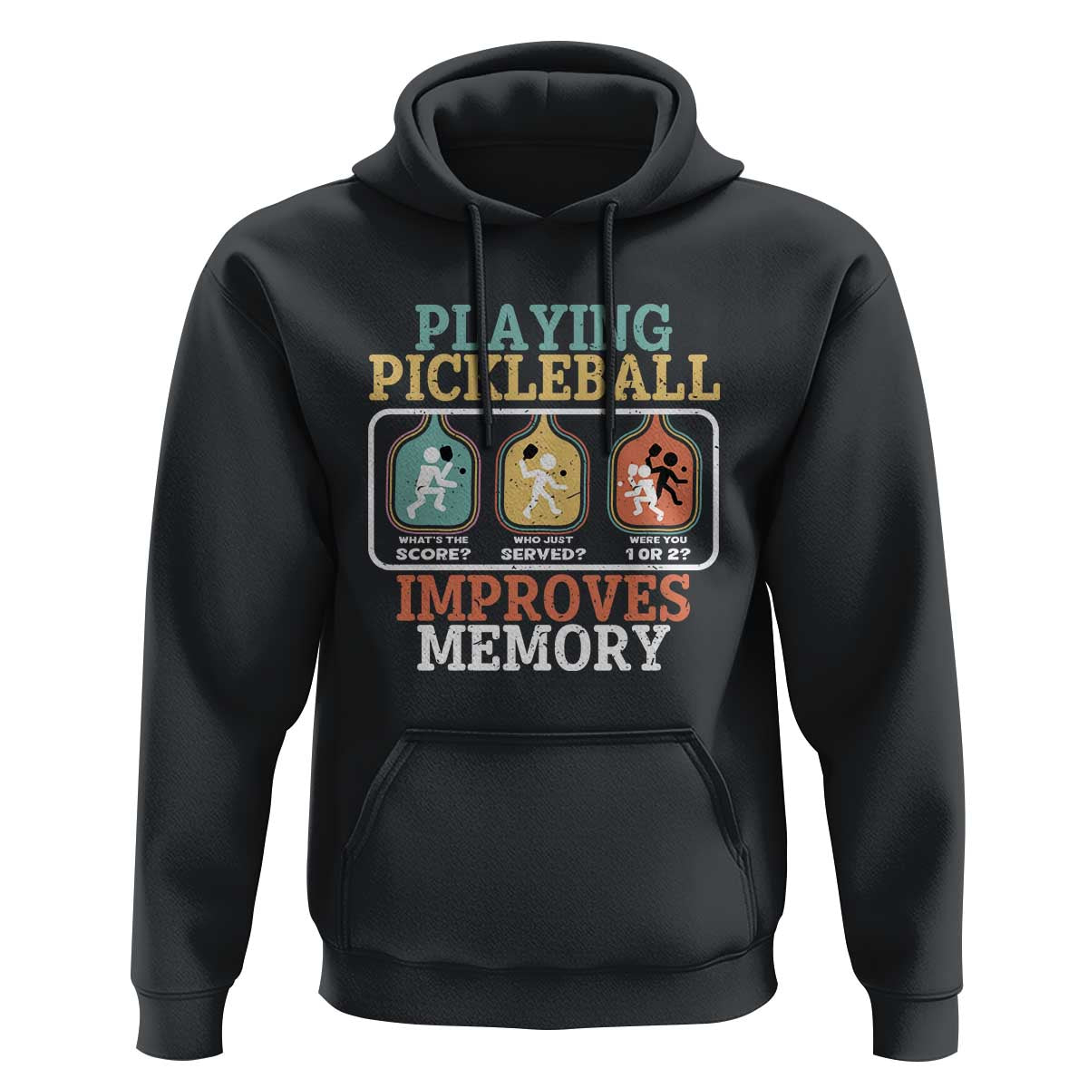 Funny Playing Pickleball Improves Memory Retro Hoodie - Wonder Print Shop