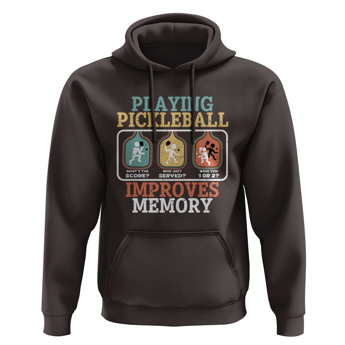 Funny Playing Pickleball Improves Memory Retro Hoodie - Wonder Print Shop