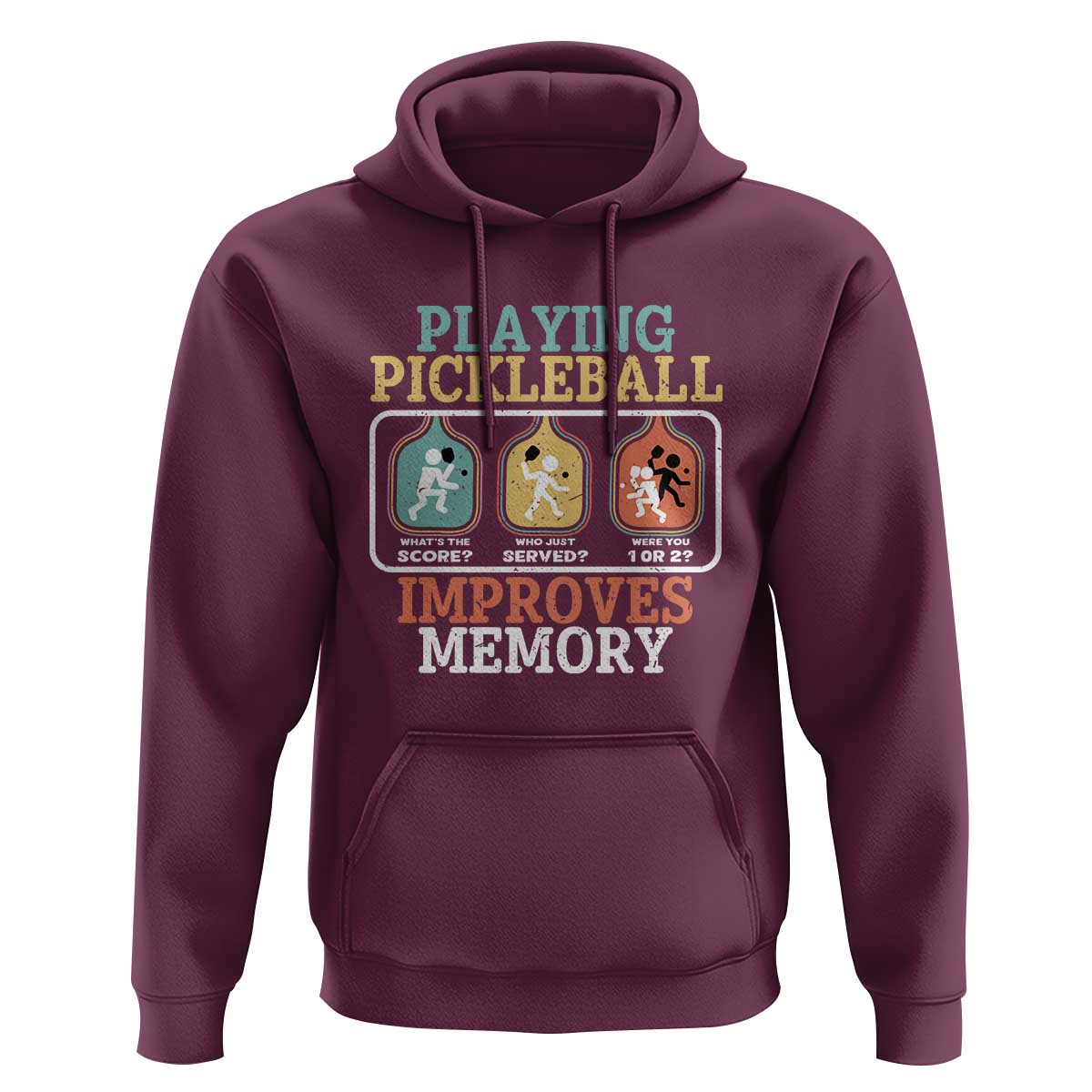 Funny Playing Pickleball Improves Memory Retro Hoodie - Wonder Print Shop