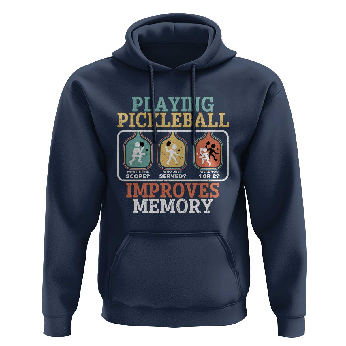 Funny Playing Pickleball Improves Memory Retro Hoodie - Wonder Print Shop