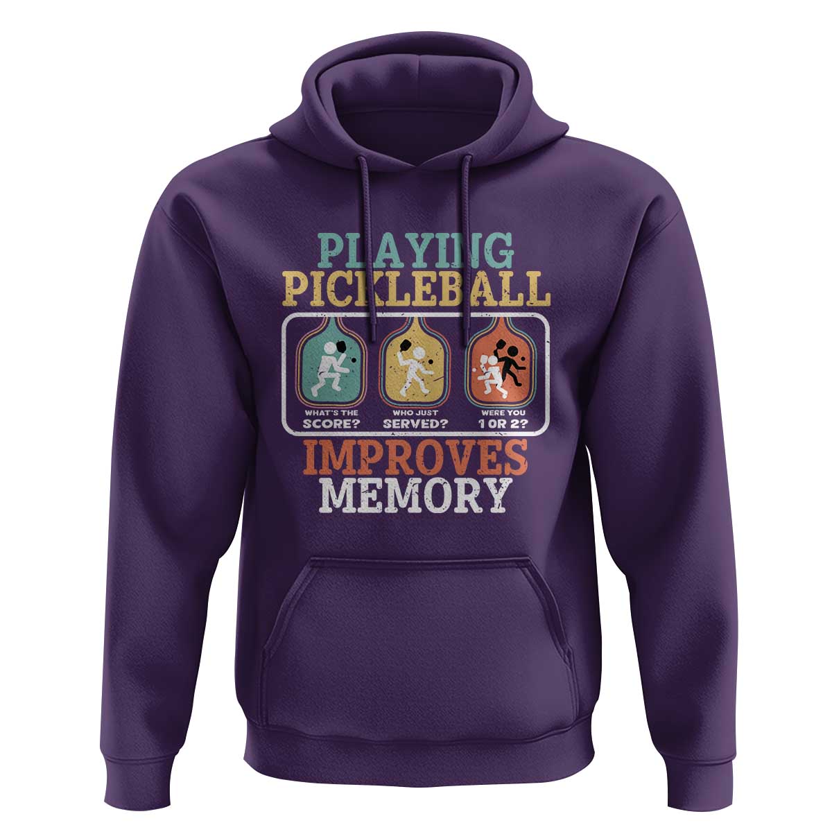 Funny Playing Pickleball Improves Memory Retro Hoodie - Wonder Print Shop
