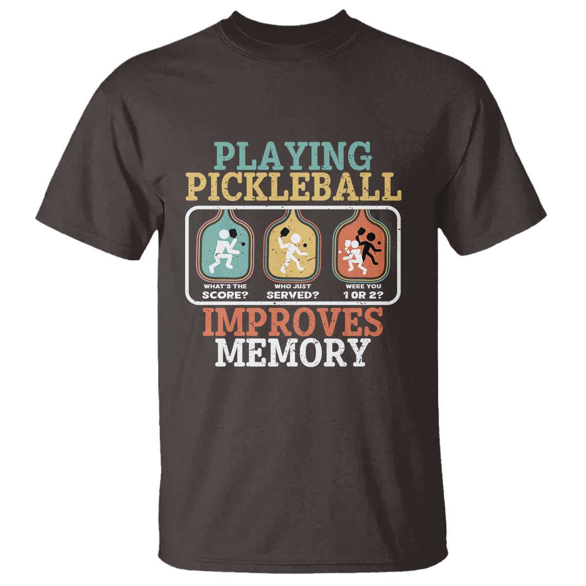 Funny Playing Pickleball Improves Memory Retro T Shirt - Wonder Print Shop