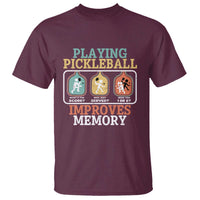 Funny Playing Pickleball Improves Memory Retro T Shirt - Wonder Print Shop
