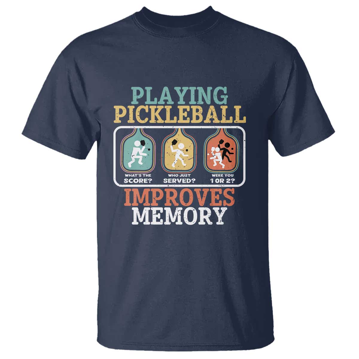 Funny Playing Pickleball Improves Memory Retro T Shirt - Wonder Print Shop