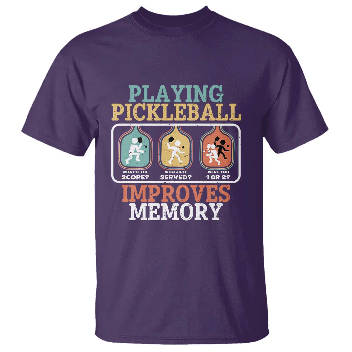 Funny Playing Pickleball Improves Memory Retro T Shirt - Wonder Print Shop