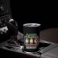 Funny Playing Pickleball Improves Memory Retro Tumbler Cup