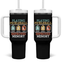 Funny Playing Pickleball Improves Memory Retro Tumbler With Handle