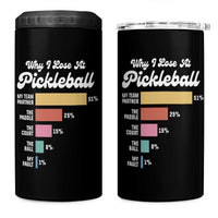 Funny Why I Lose At Pickleball 4 in 1 Can Cooler Tumbler