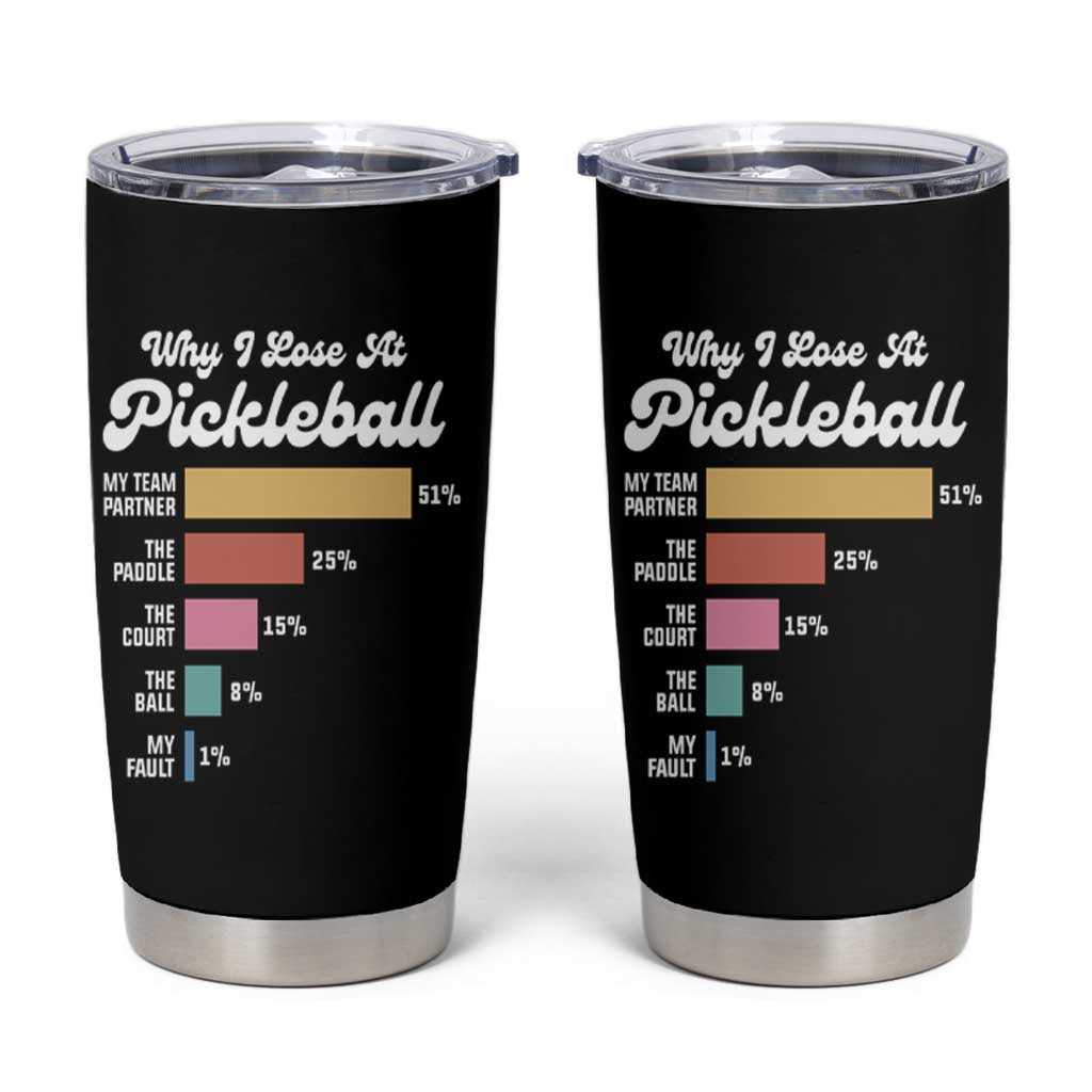 Funny Why I Lose At Pickleball Tumbler Cup