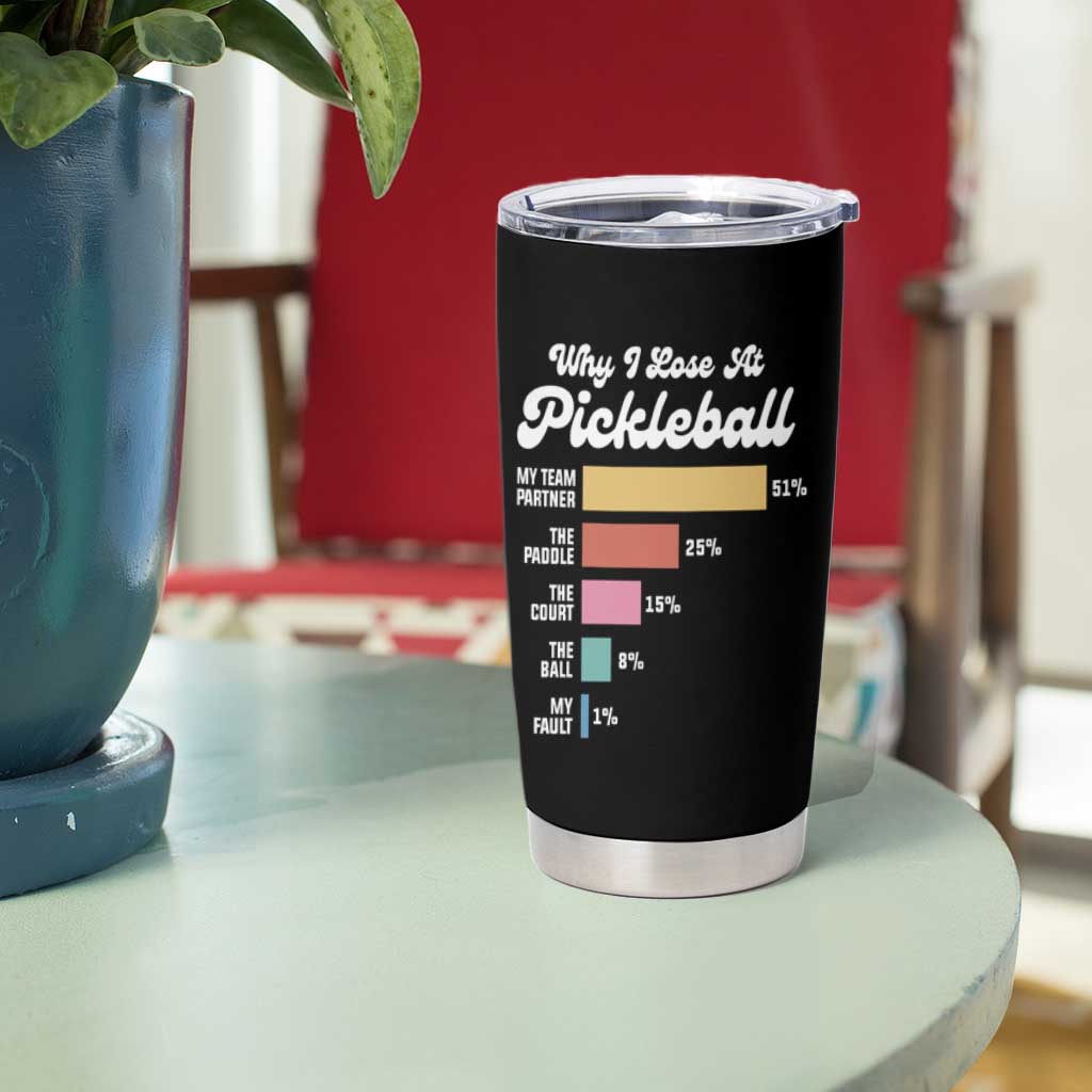 Funny Why I Lose At Pickleball Tumbler Cup