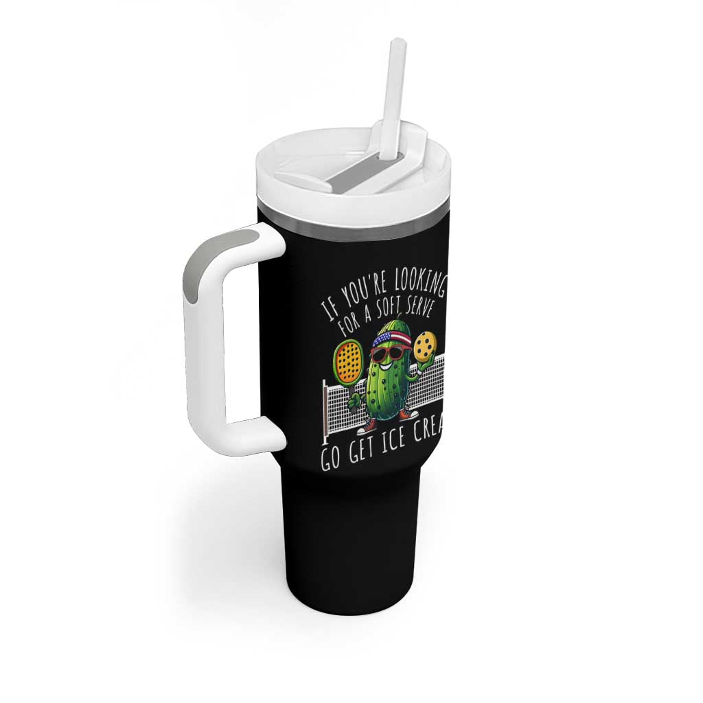 Funny Pickleball Tumbler With Handle If You Wanted A Soft Serve Go Get Ice Cream