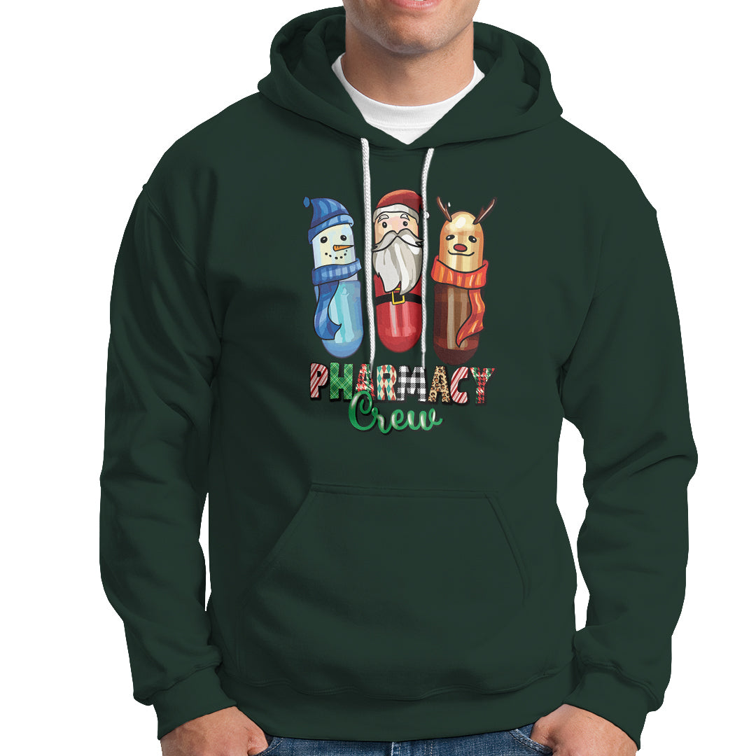 Christmas Hoodie Snowman Reindeer Santa Pharmacy Crew - Wonder Print Shop