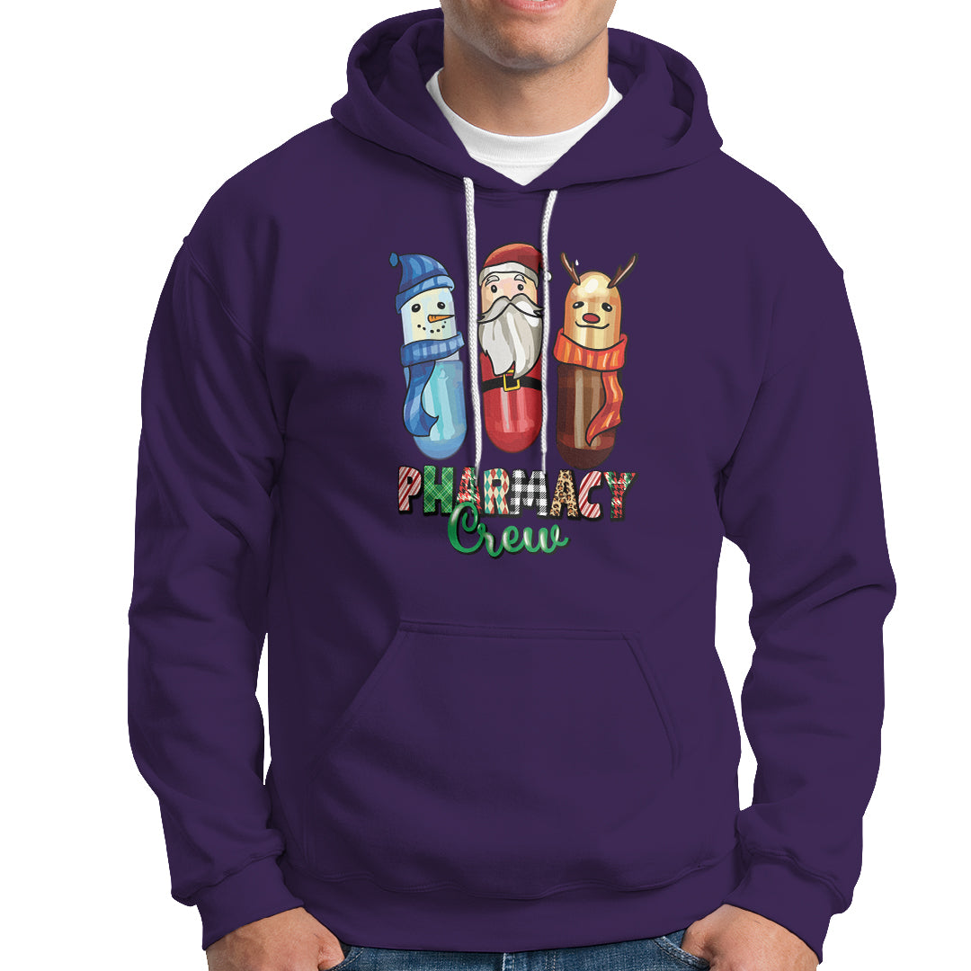 Christmas Hoodie Snowman Reindeer Santa Pharmacy Crew - Wonder Print Shop