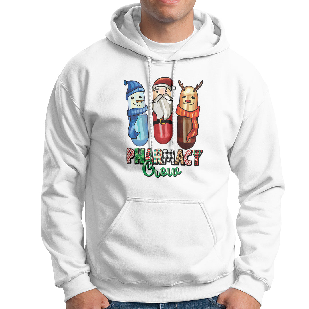 Christmas Hoodie Snowman Reindeer Santa Pharmacy Crew - Wonder Print Shop