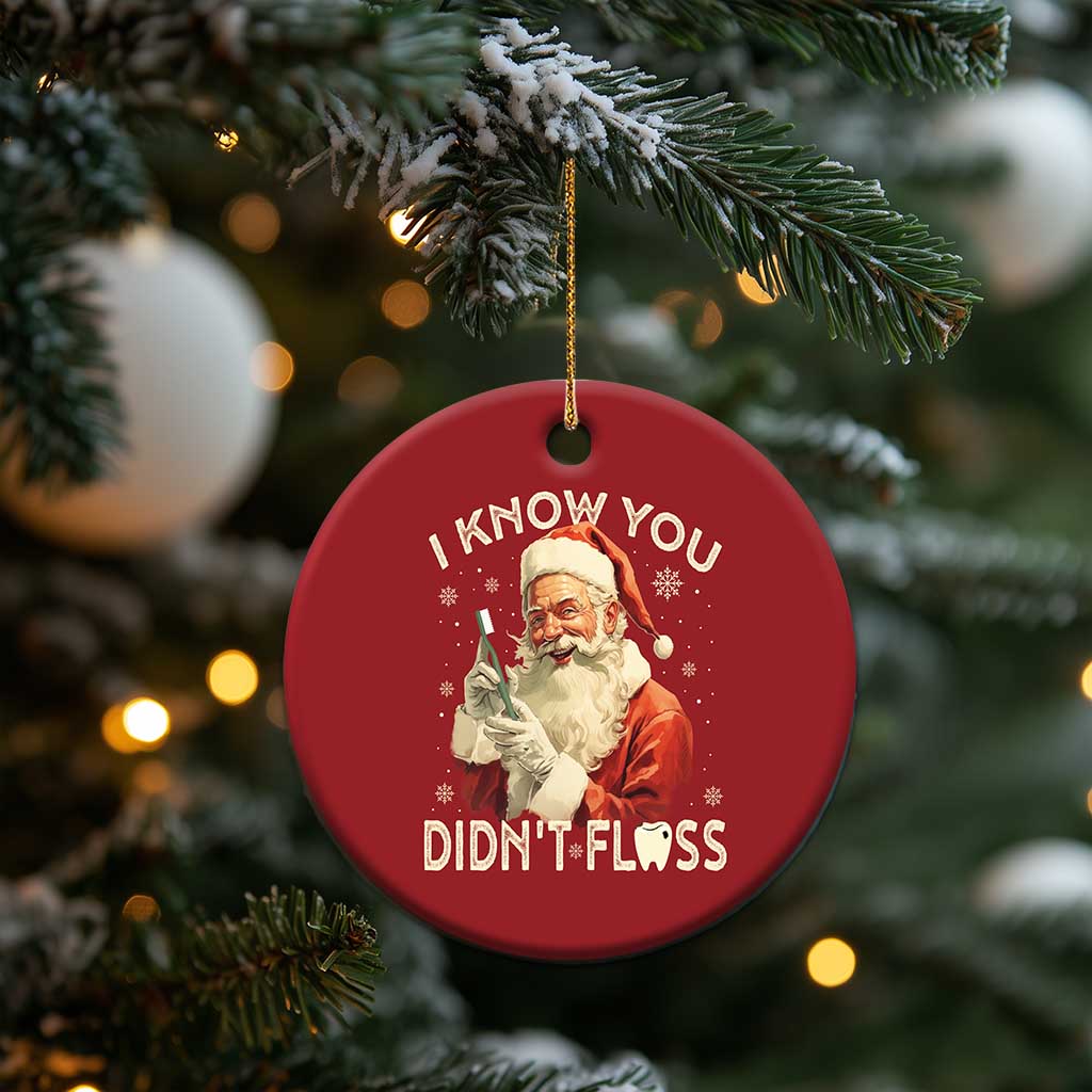 Xmas Dentist Christmas Ornament I Know You Didn't Floss Dental Santa - Wonder Print Shop