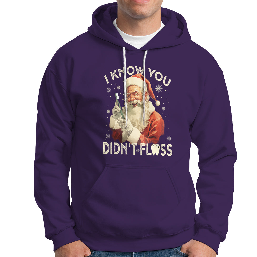 Christmas Hoodie Dentist Santa I Know You Didn't Floss Dental - Wonder Print Shop
