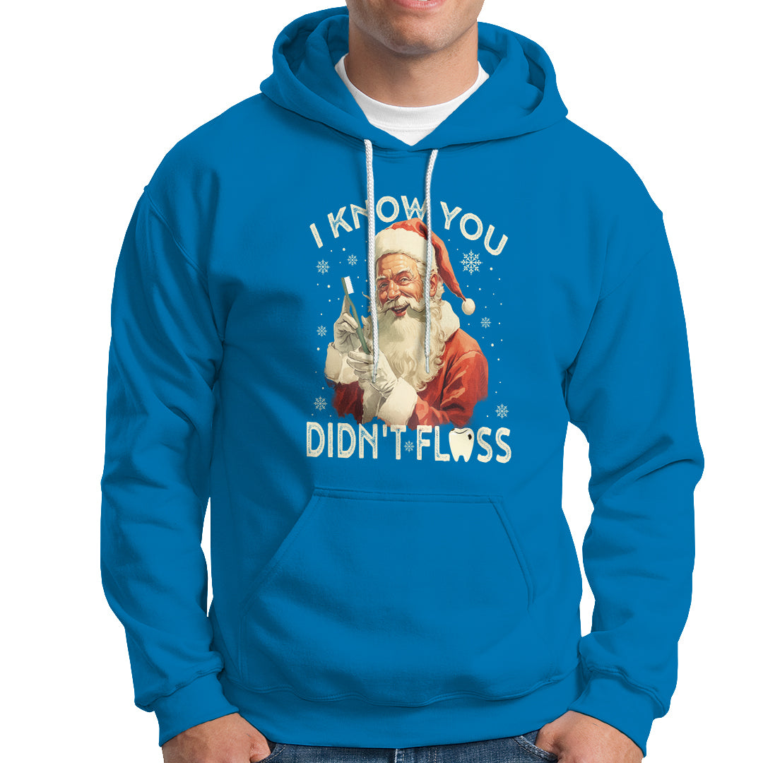 Christmas Hoodie Dentist Santa I Know You Didn't Floss Dental - Wonder Print Shop