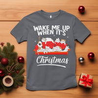Cute Cat Wake Me Up When It's Christmas Chillin' T Shirt - Wonder Print Shop