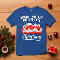 Cute Cat Wake Me Up When It's Christmas Chillin' T Shirt - Wonder Print Shop