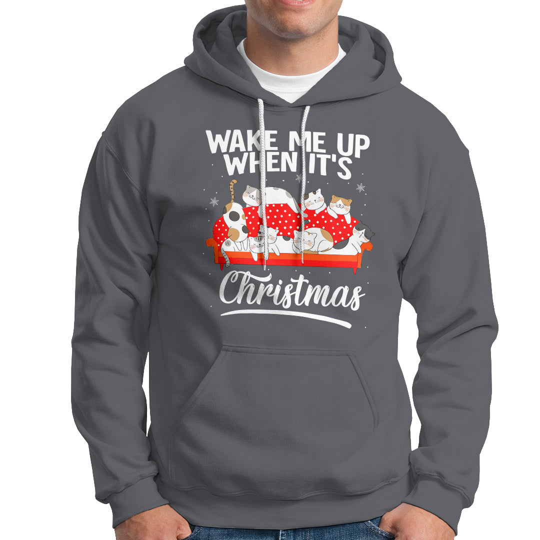 Cute Cat Wake Me Up When It's Christmas Chillin' Hoodie - Wonder Print Shop