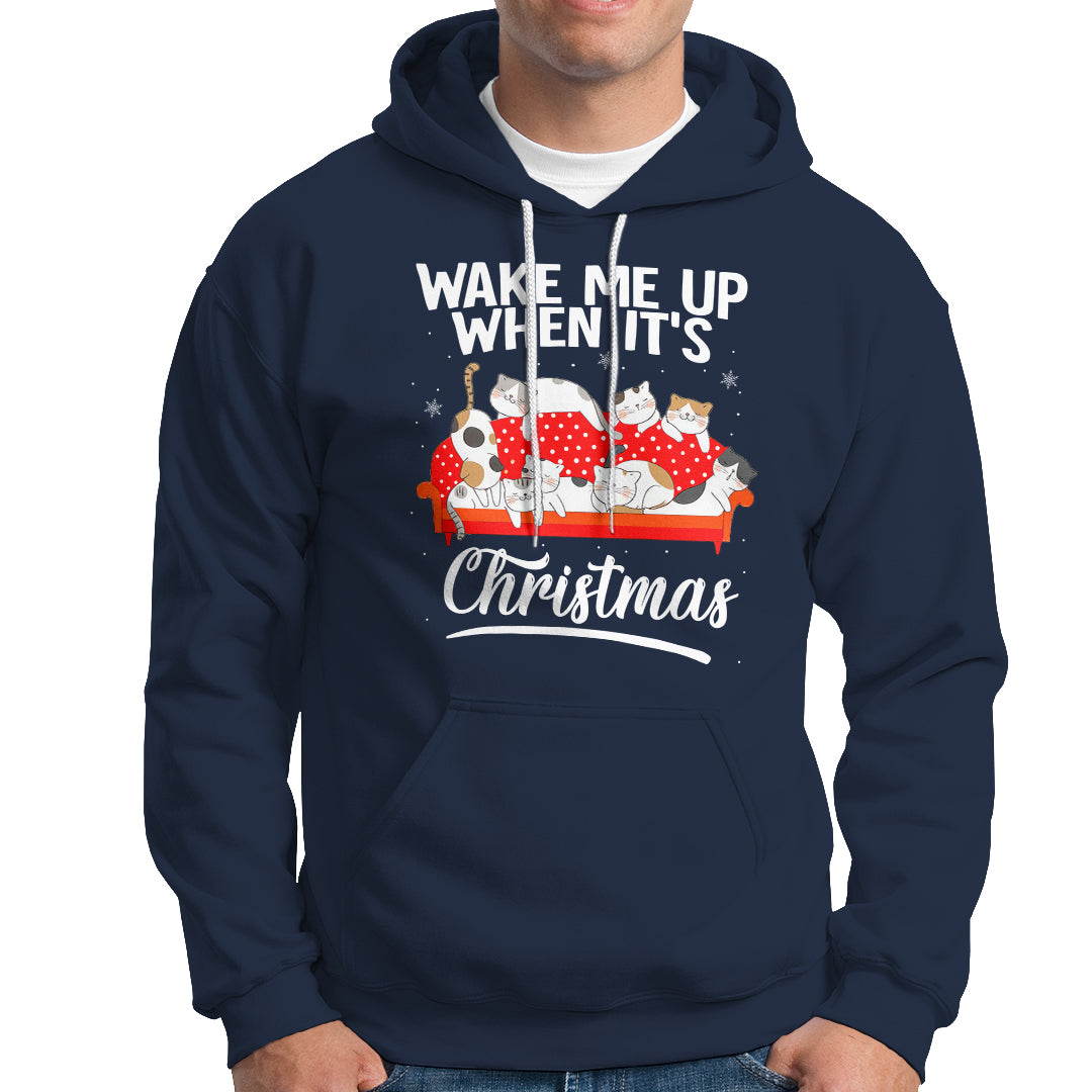 Cute Cat Wake Me Up When It's Christmas Chillin' Hoodie - Wonder Print Shop