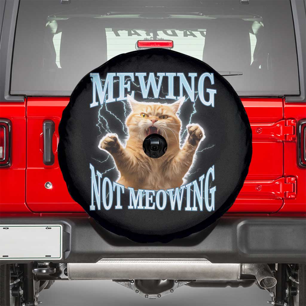 Funny Meme Cat Mewing Not Meowing Spare Tire Cover