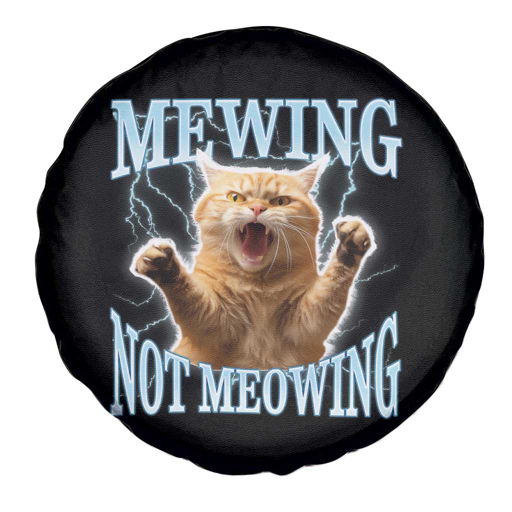 Funny Meme Cat Mewing Not Meowing Spare Tire Cover