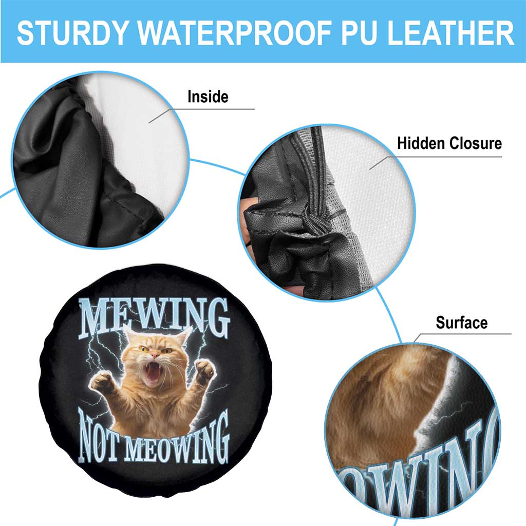 Funny Meme Cat Mewing Not Meowing Spare Tire Cover