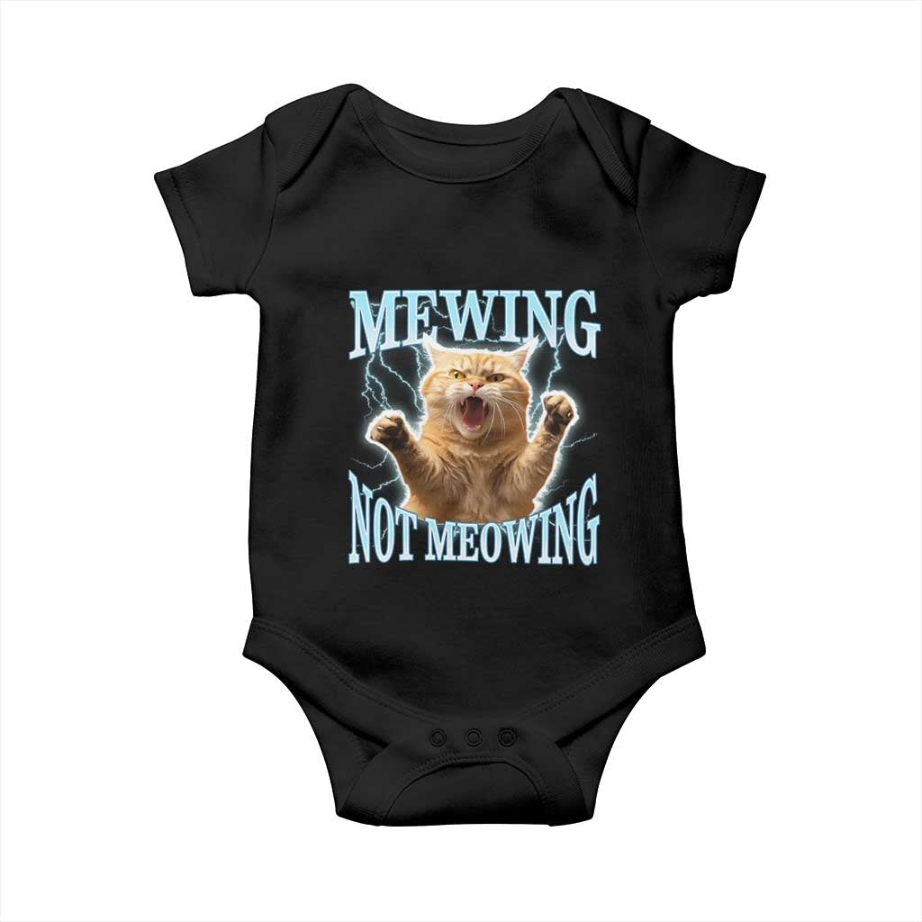 Funny Meme Cat Mewing Not Meowing Baby Onesie