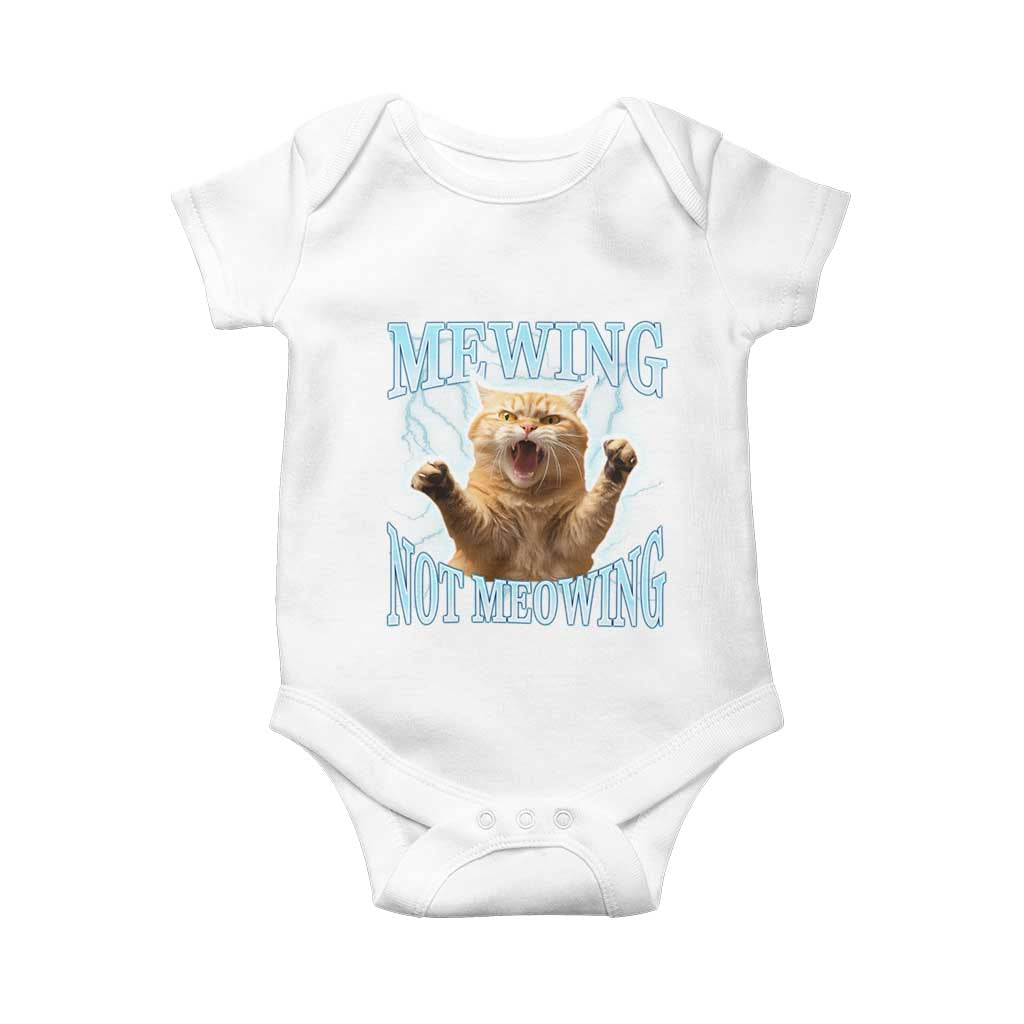 Funny Meme Cat Mewing Not Meowing Baby Onesie