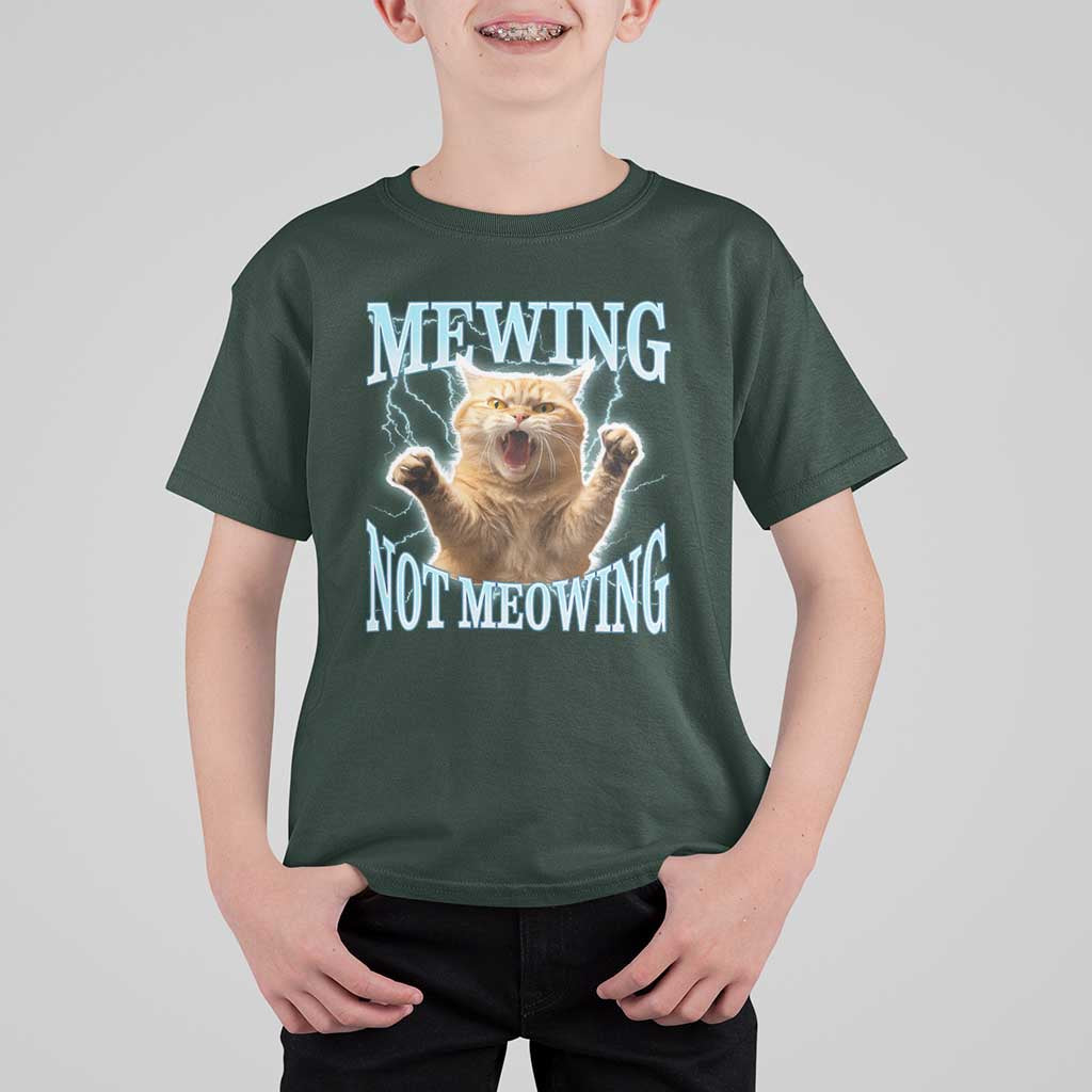 Funny Meme Cat Mewing Not Meowing T Shirt For Kid