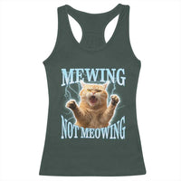 Funny Meme Cat Mewing Not Meowing Racerback Tank Top