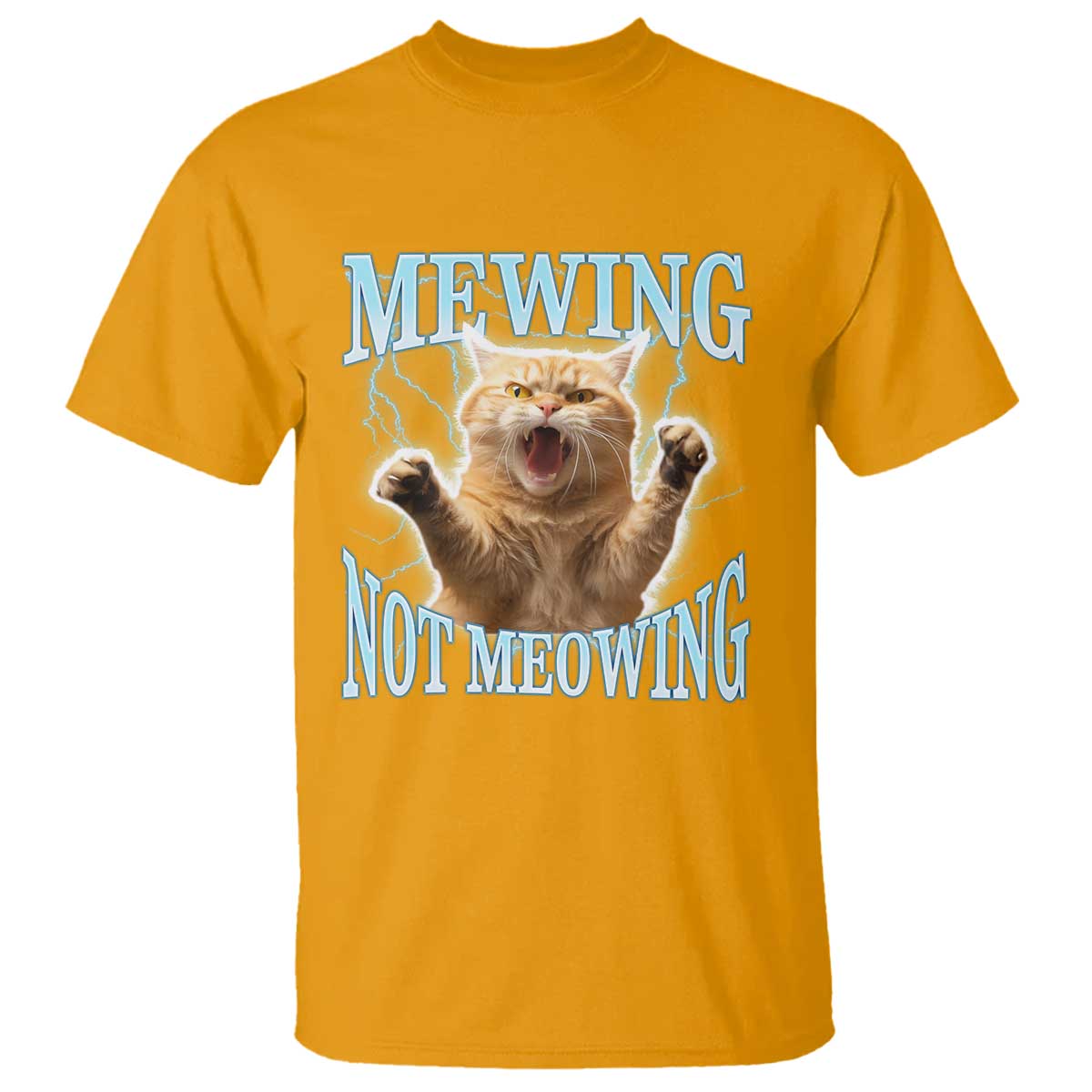 Funny Meme Cat Mewing Not Meowing T Shirt