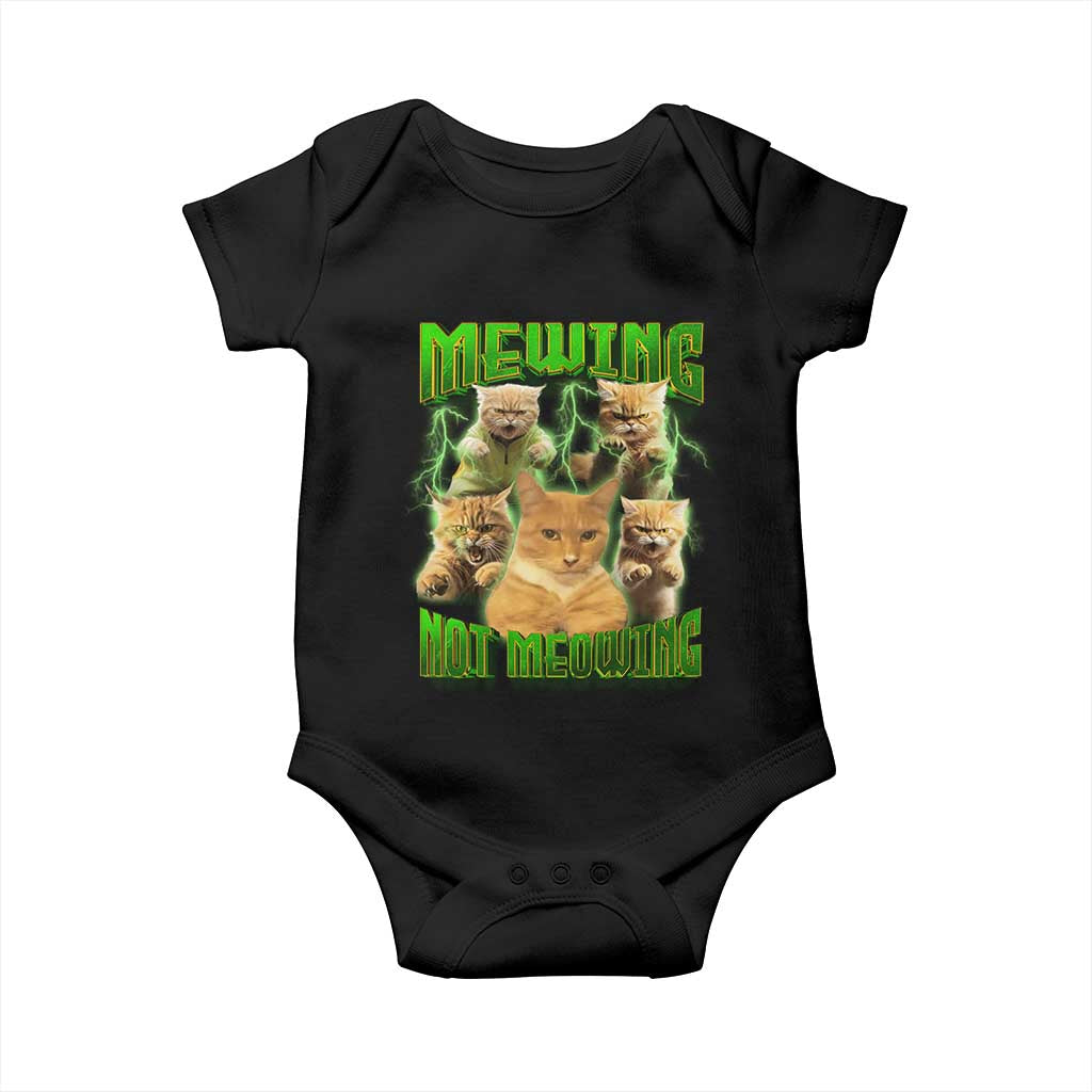 Funny Cat Meme Mewing Not Meowing Baby Onesie